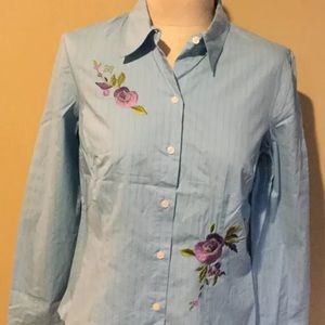 Nine and Company button down embroider shirt.  NWT